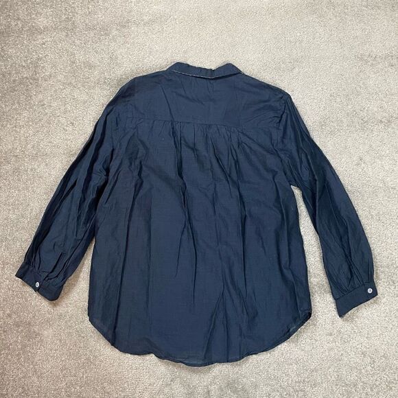 Michael Stars Women’s Blue Button Down Collared Shirt Blouse Top NWOT - Picture 2 of 4